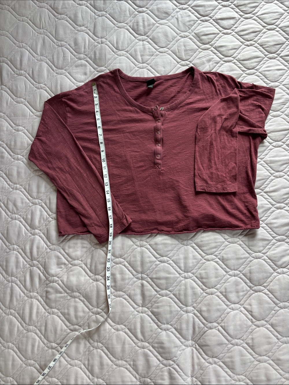 wild fable Maroon Button-Up Long Sleeve Henley Top